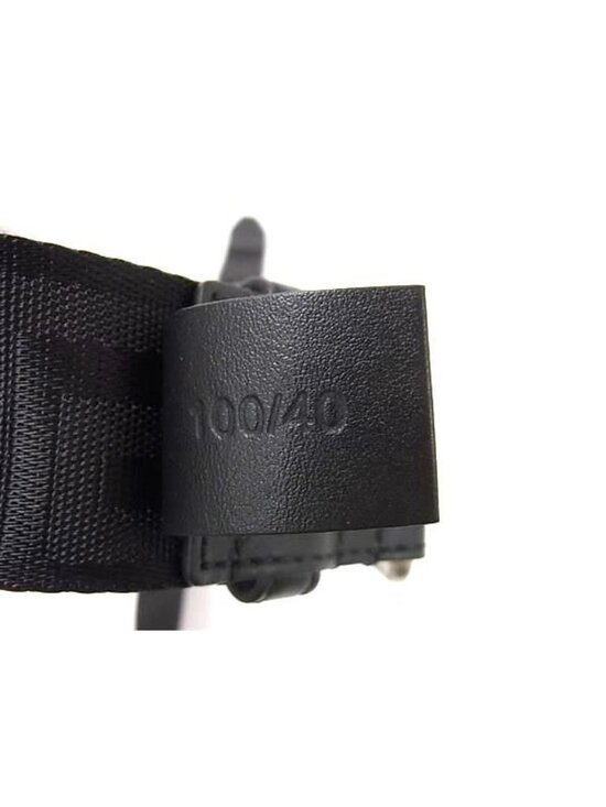 Versace Greca Nylon Canvas Silver Belt Black